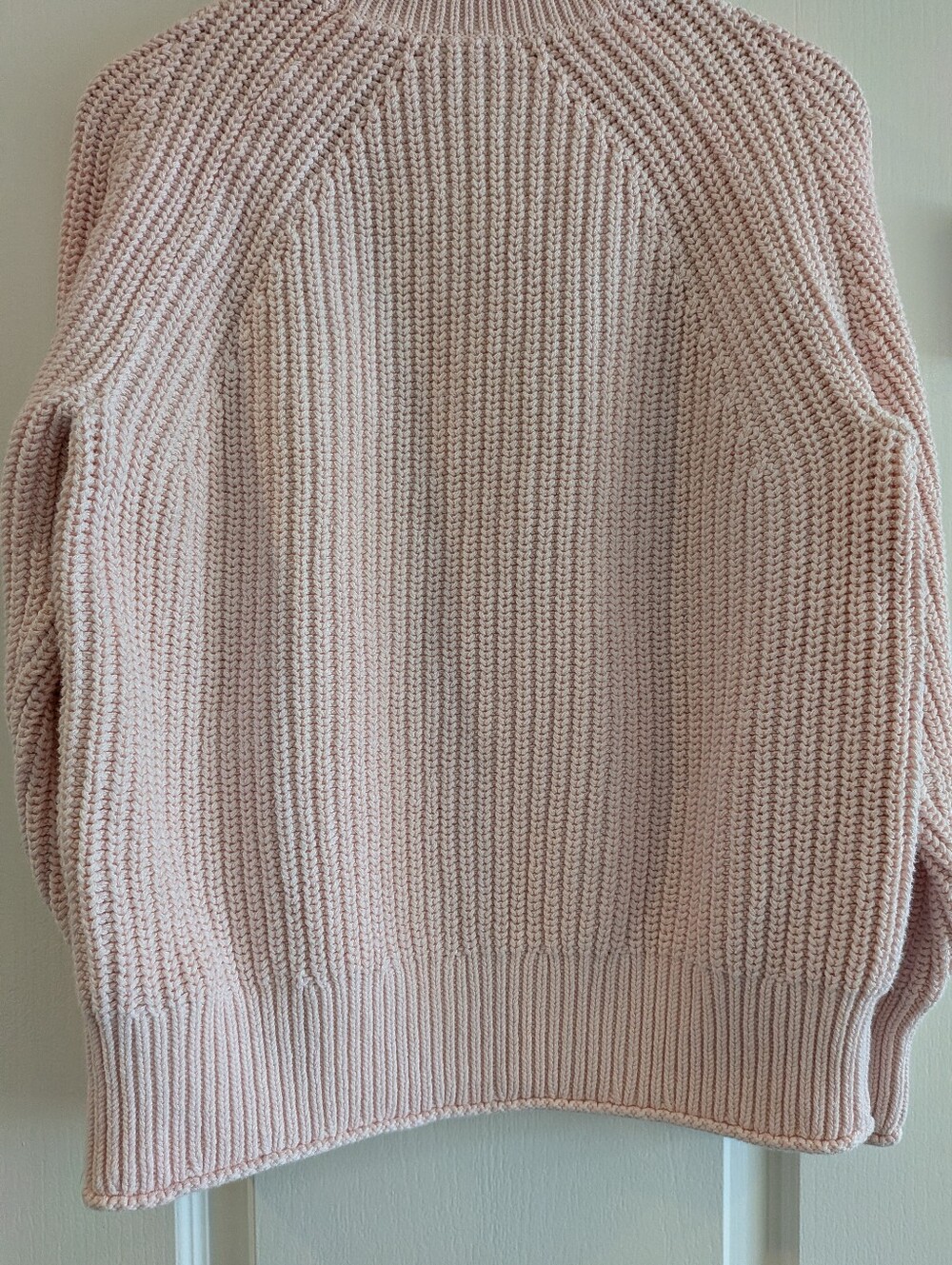 J. Crew Relaxed Rollneck Sweater Knit Fisherman Pink 100% Cotton Classic Size L - Picture 10 of 15